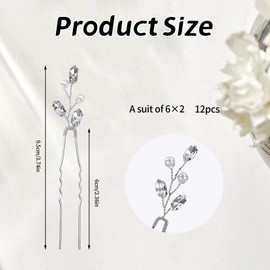 12 Pieces Vintage Bridal Hair Pins with Pearl and Rhinestone for Wedding, Bridesmaids, Flower Girls - Elegant Wedding Hair Accessories