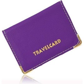 ORCHIDS Unisex Travel Bus Pass Holder – Slim ID, Credit Card & Ticket Wallet Cover Case (Purple)