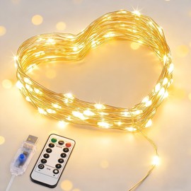 JMEXSUSS USB Fairy Lights for Bedroom,33ft 100 LED Classroom Lights Plug in