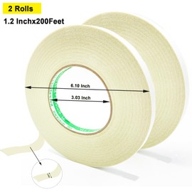 KAIHENG Fabric Tape Double Sided, Strong Adhesive Hem Tape Stitch Witchery Tape, No Sew Hemming Tape for Pants, Curtains, Clothes, Easy to Remove 1/2 Inch x 200 Feet 2 Rolls