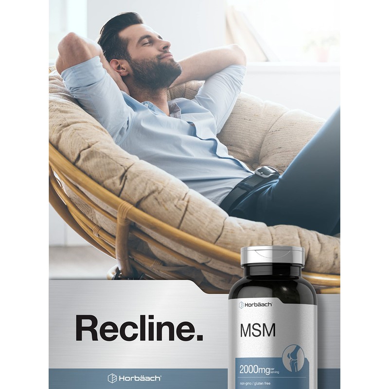 Horbäach MSM Supplement Capsules | 2000mg | 250 Count |