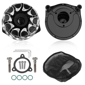 kekykm Twin Cam Air Cleaner Intake Filter Kit For Harley 2008-2016 Touring Street Glide Road Glide Road King Electra Glide & Trike models，2016-2017 Softail，2016 Dyna FXDLS, High-Flow Air Filter