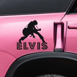 Elvis The King x 4 Poses, Bumper, car, Laptop, Window, Wall Art, Decal, Sticker, Matte Black.
