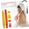 PACKOVE 6pcs Exfoliating Glove Set Bathing Shower Gloves Back Scrubber