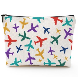 UIBOVA Airplane Travel Makeup Bag for Women, Birthday Gifts for Mom, Small Zipper Pouch for Purse, Christmas Bridesmaid Friendship Gifts for Sister Daughter, Girls Weekend Gifts for Women-A60