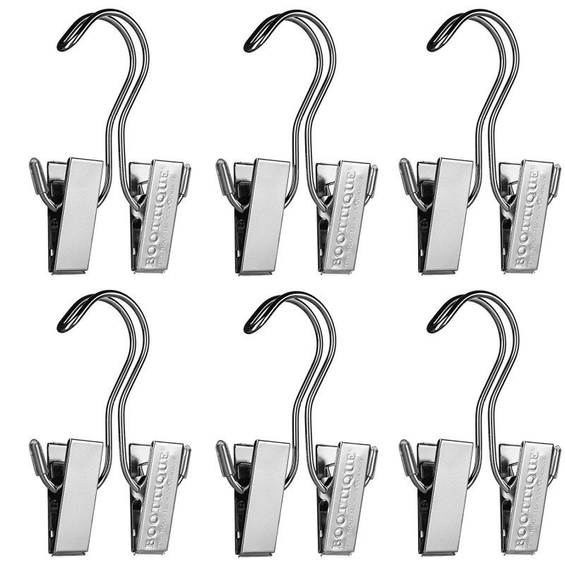 Boottique Hanging Boot Rack -Boot Storage with 6 Silver Hangers