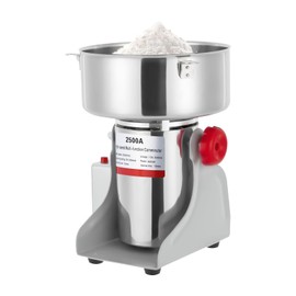 CUBELLIN Electric Grain Grinder Stainless Steel Spice Grinder Commercial Grain Mill Grinder with Intelligent Timer Countertop Grinding Machine for Grains, Spices, Coffee Beans (2500g)