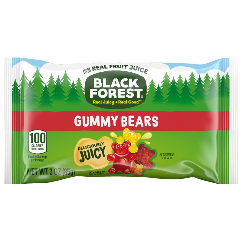Black Forest Gummy Bears Candy, Made With Real Fruit Juice,