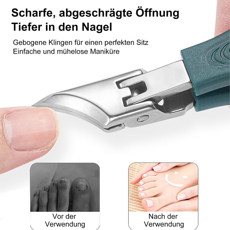 DAILIENFUS 3-Piece Set Nail Clippers with Eagle Beak Angle for