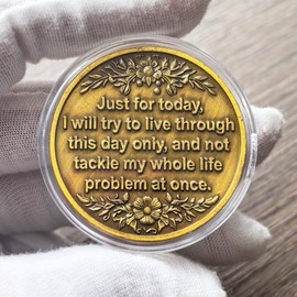 Sobriety Chip - 1.57 Inch Zinc Alloy Token with Inspiring Mountain Design & Serenity Prayer for Daily Motivation & Support in Overcoming Addiction ﻿ ﻿ ﻿
