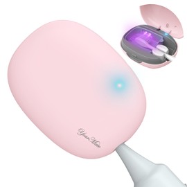 YourMate UVC Rechargerable Toothbrush Sanitizer Case Travel Toothbrush Covers Case with Holder for Houshold and Traving or Business Trip Pink