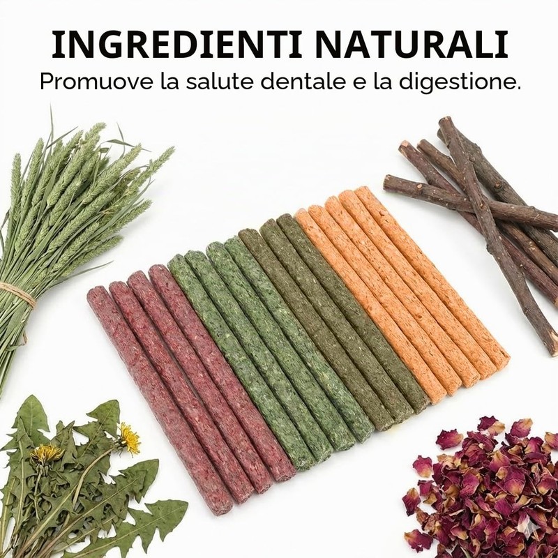 YIPFEN 20 Giocattolo da Masticare per Conigli Bastoncini di Fieno