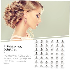 EXCEART 100 Piezas Tapones Tapón De Pendientes Tapón De Pendiente Seguro Pendientes Pequeños Reemplazos De Pendientes Arete De Vuelta Simple Disco Volador Aleación Accesorios