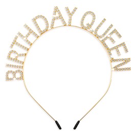 Birthday Crown Birthday Tiara Rose Gold Birthday Queen Headband for Women Girls Happy Birthday Party Accessories Glitter Rhinestone Birthday Supplies Favors Gift