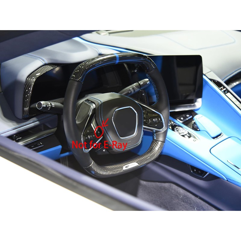 KoLeddy for C8 Corvette Carbon Fiber Steering Wheel Button Trim
