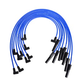 RLP Silicone Spark Plug Wires Set 8.0mm Blue Replacement for Buick Big Block Small Cap HEI Distributor Fit 1967-1969 400Ci 430Ci 1970-1976 455Ci with Coil Wire