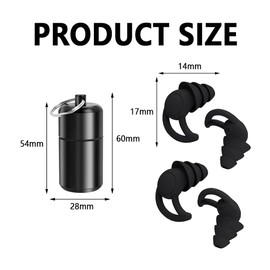 XFSRG Ohrstöpsel Zum Schlafen Ohrenstöpsel Festival Ohrenstöpsel für Die Nacht Ohropax Gute Nacht Ohrstöpsel Konzert Ohrstöpsel Schwimmen Ohrstöpsel Silikon Gehörschutzstöpsel(Schwarz)