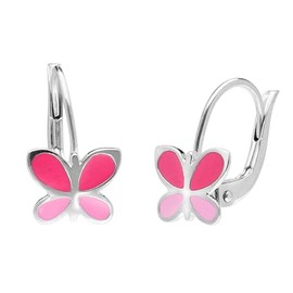 trendor Girls' Earrings 925 Silver Butterfly Magical Earrings for Girls Made of Sterling Silver Elegant Gift Idea for Kids 41595, enamel
