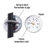 POFET Pipe Clip-On Dial Thermometer Monitor Panel Meter Temperature Bimetal