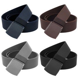HENGBIRD Men's Work Belt, Unisex Nylon Adjustable Canvas Belt for Men and Women, Adjustable Outdoor Belt, Suitable for Work and Travel Faster, Black, Brown, Grey, Navy Blue