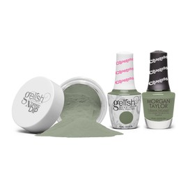 Gelish "So Check It" Trio, Sage Green Creme - Includes gel polish, lacquer, and dip