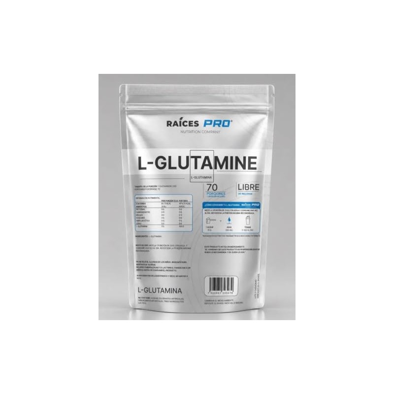 Glutamina En Polvo 350g Aminoácidos L-glutamina Raíces Pro Sin Sabor