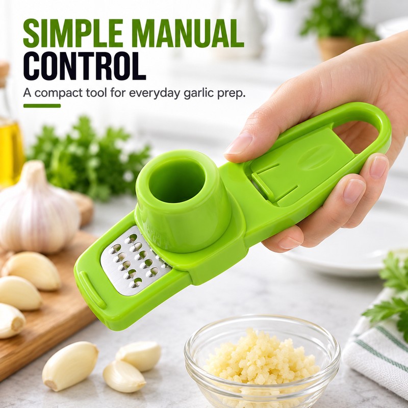 Mini Manual Garlic Mincer for Kitchen Prep – Handheld Grater