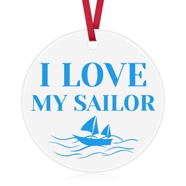 Military Gift Military Mom Gift Christmas Ornament Navy Mom Gift Military Family Mother Gift Deployment Gift Ceramic Ornament for Soldier Military Mom/Wife Christmas Tree Ornaments