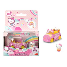 Dickie Toys 253241003 Hello Dazzle Dash Kitty Pretzel Toy Car with Removable Set of Vehicle and Figure, Vehicle Length: 6 cm, Figure Size: 2.5 cm, from 3 Years, Pink