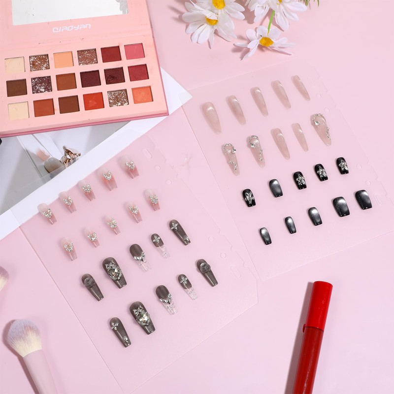 8Pcs Press On Nail Organizer Clear Nails Storage Book Insert