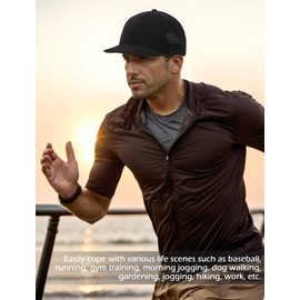 Ausing Baseball Cap Men's Mesh Baseball Cap Sun Hats Quick Drying Sun Protection Unisex Outdoor, Black (black B)
