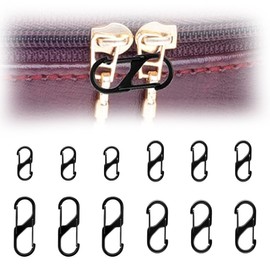 EYVRPAU Pack of 12 S Carabiner Metal Double Carabiner 8 Shaped Stainless Steel Carabiner Key Carabiner for Camping Home Hiking (50 mm/40 mm/31 mm) (Black)