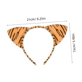 DECHOUS 9pcs Leopard Print Cat Ear Headbands Plush Animal Ears Hair Hoops Lightweight Portable for Women Spa Party Cosplay Daily Wear Travel Friendly Accessory