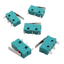 TVETE Micro Switch Limit Switch Small Switch KW4-3Z-3 [Set of 5] 3 Pin 5A 125/250V Straight Handle 3D Printer Electronic Components Dust Proof High Temperature Resistance Limit Appliance Industrial