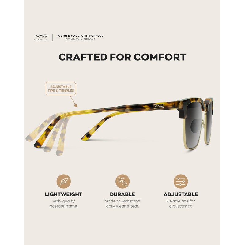 WearMe Pro Polarized Semi-Rimless Rectangular Sunglasses (Blaze Tortoise/Gradient Black Lens)