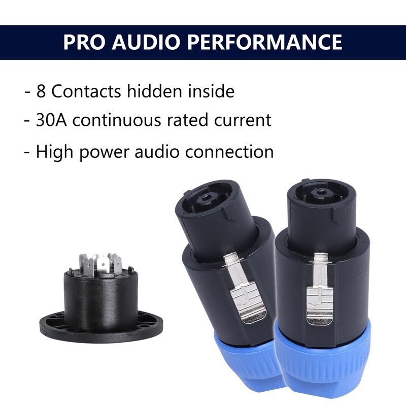 SUNNAREPOON 2 Sets 8 Pole Speakon Connector Kit, 8 Pin