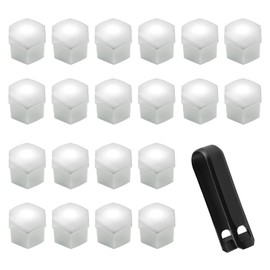 HQRNYP 20PCS Lug Nut Covers, Wheel Nut Cap, 19 mm Hexagonal Plastic Tire Bolt Covers with Removal Tool Set, Car Accessories Waterproof Dustproof T
