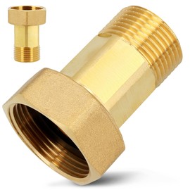 Diamond® Water Meter Screw Connections Diameter 1 Inch Union Nut Female x 3/4 Inch Male Thread Brass Connection Screw Connection with Sealing Ring Oring Pipe Fitting Connector Hexagonal