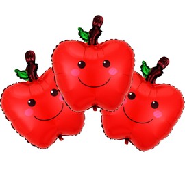 HADCKJA Apple Balloons Fruity Birthday Decorations Balloons Back to School Balloons for Fruit Themed Birthday Party Supplies Decoration Hawaiian Summer Party Themed Decorations Balloons Sets-3pcs