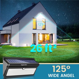 Luposwiten Solar Lights Outdoor Waterproof 100 LED Solar Powered Outdoor Lights, Motion Sensor Outdoor Lights for Front Door, Yard, Garage, Garden, Patio, Deck (4 Pack)