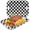 gisgfim 2Pcs Black Checkered Serving Trays with Handles 16 x