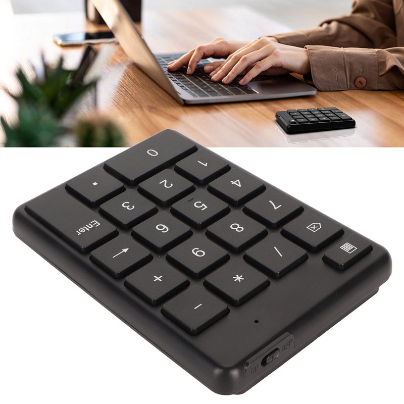 Bluetooth 5.1 Numeric Keypad 19 Keys Ergonomic Number Pads Battery