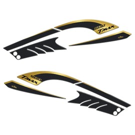 Resin Bike Sticker Scooter Compatible with YAMAHA Tmax 500 and 530 2008-2011. Protection Side Lights Boomerang from Case PU Graffi. Sticker 3D Resin Effect Carbon and Gold