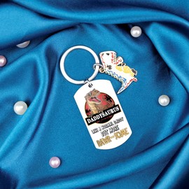 ICHRATI Best Dads ever Birthday Gift from Daughter Son, Cool Daddysaurus Keychain for Dad, New Dads Gifts Ideas for First Father’s Day from Children, Funny Men Christmas Stocking Stuffers