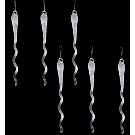 Toyland® Pack Of 6 - 15cm Glass Frosted Icicle Decorations - Twirl Effect Decorations