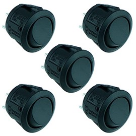 Off-(On) Momentary Round Rocker Switch 20A SPST R13-112F Hobby DIY Electronics (Pack of 5)
