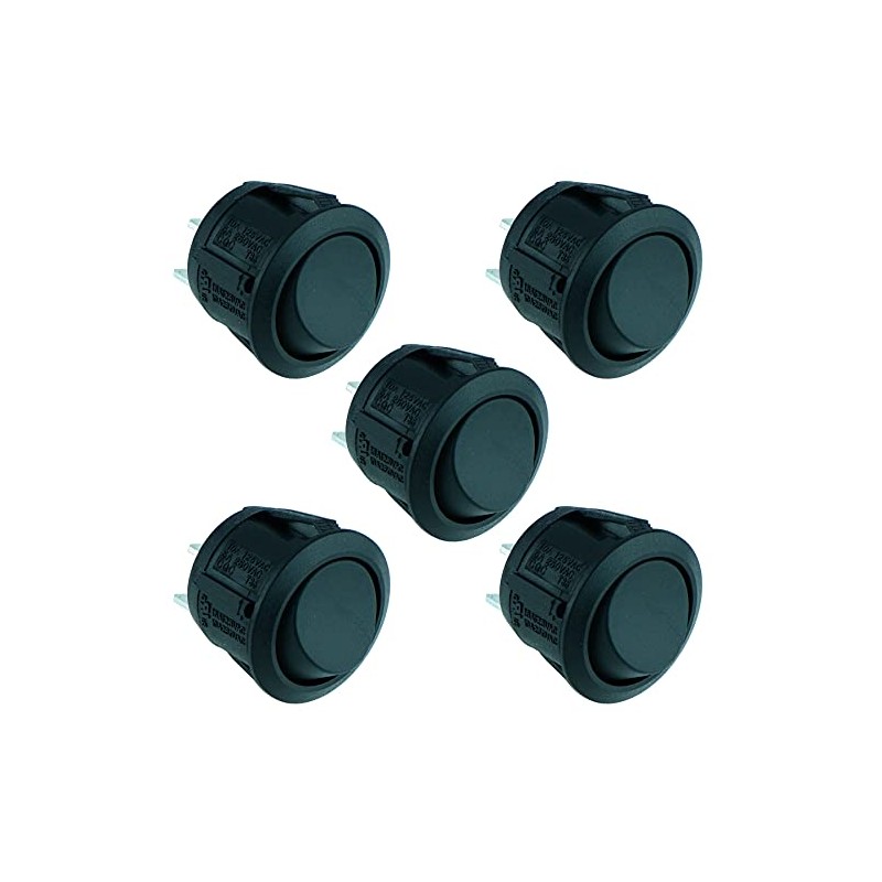 Off-(On) Momentary Round Rocker Switch 20A SPST R13-112F Hobby DIY