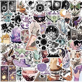 200pcs Witchy Stickers,Magic Apothecary Decals,Witchy Crystal Aesthetic Stickers Vinyl Waterproof Sticker for Water Bottle Laptop Luggage Phone Scrapbooks Guitar