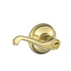 Schlage F51A FLA 605 Flair Lever Keyed Entry Lock, Bright