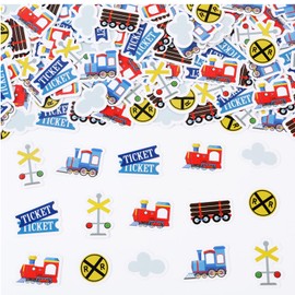 Kreatwow Train Table Decorations Pack of 200 Train Confetti Train Birthday Party Decorations Trains Theme Table Decoration Table Scattering Railway Train Train Signs Table Confetti for Children's